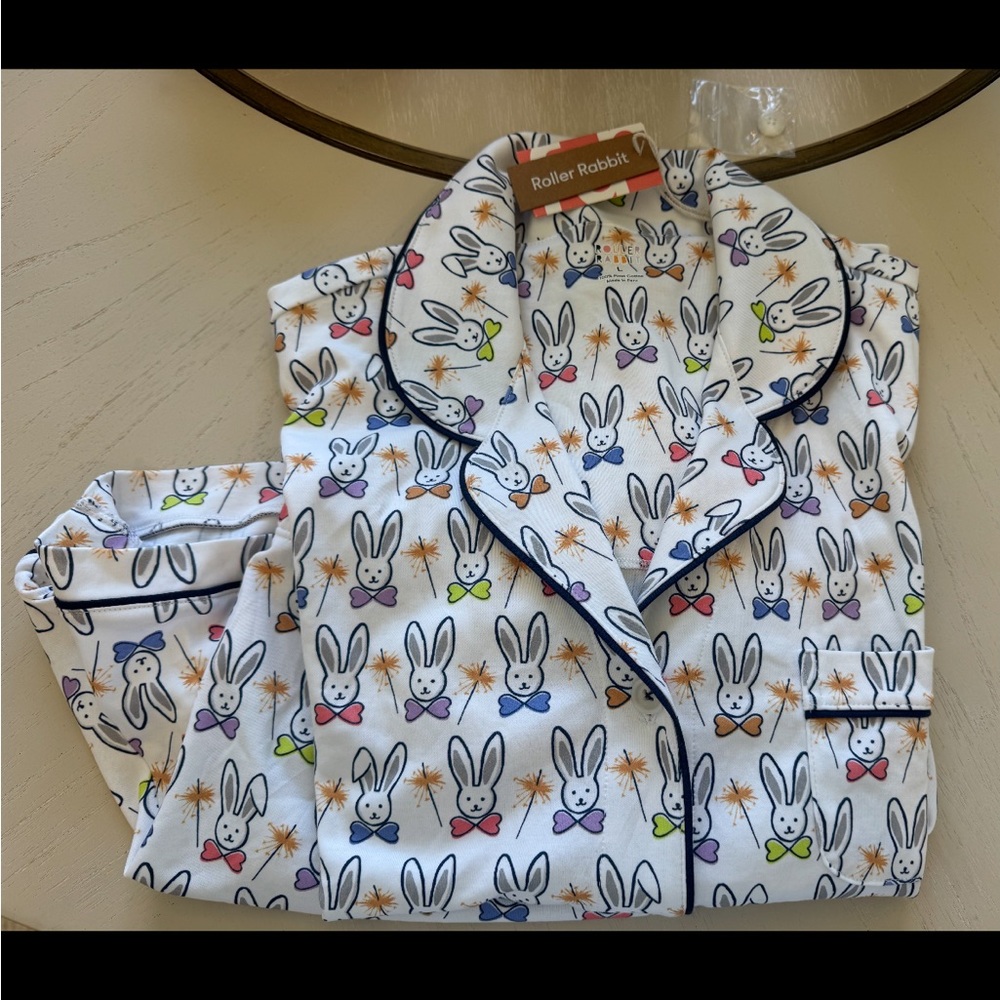 Roller Rabbit Adult Pajamas - Colorful Bunny Print
